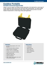 Thumbnail of document Data Sheet - EAP Easidew Portable Hygrometer